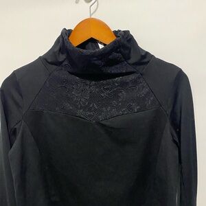 Fabletics Black High Neck Top Cinch Cowl